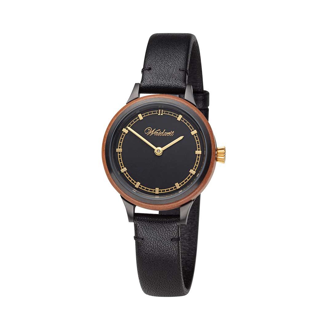 WAIDZEIT KI0411LESZ Damenuhr Cherry Black Petite Lederband WAIDZEIT KI0411LESZ Damenuhr Cherry Black Petite Lederband