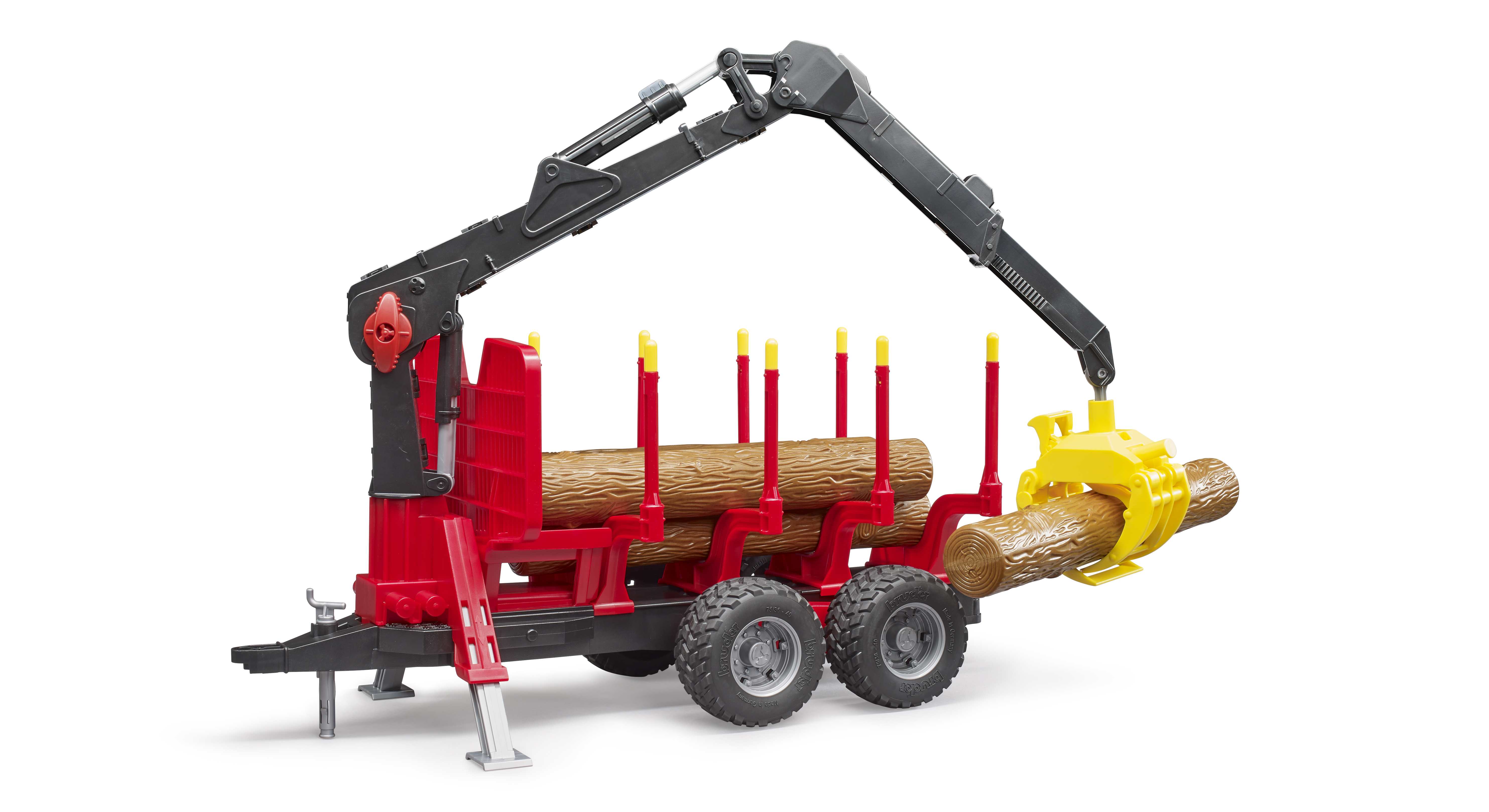 BRUDER 02252 - Rückeanhänger mit Ladekran, 4 Baumstämmen und Holzgreifer BRUDER 02252 - Rückeanhänger mit Ladekran, 4 Baumstämmen und Holzgreifer
