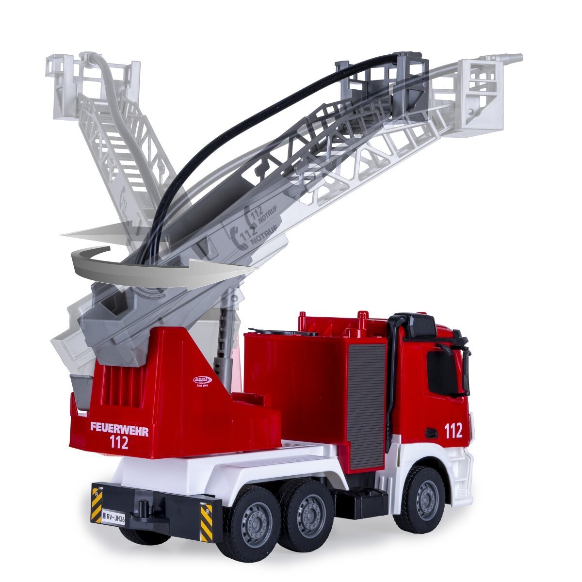 JAMARA Feuerwehr Drehleiter Mercedes -Benz Antos 1:26 2,4GHz mit Spritzfunktion ab 6 Jahren