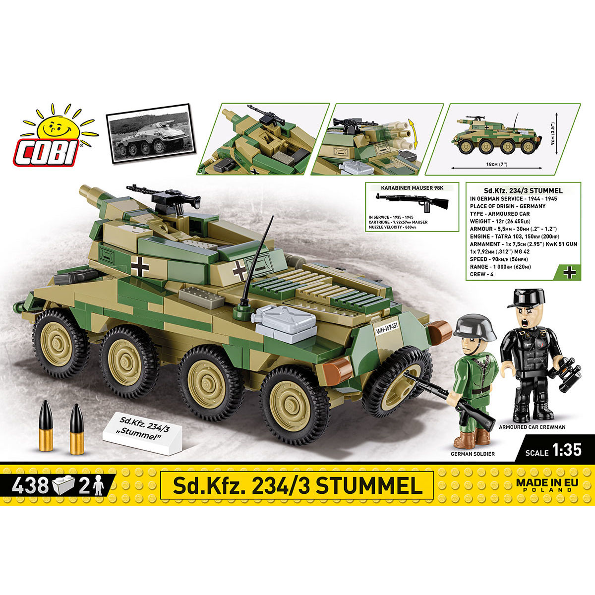 COBI 2288 - SDKFZ 234/3 Stummel SCALE 1:35 - Bild 4 COBI 2288 - SDKFZ 234/3 Stummel SCALE 1:35 - Bild 4
