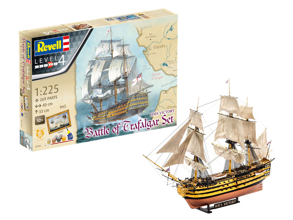 Revell 05767 Geschenkset "Battle of Trafalgar" Boot, Transport, Fahrzeug, Segelboot