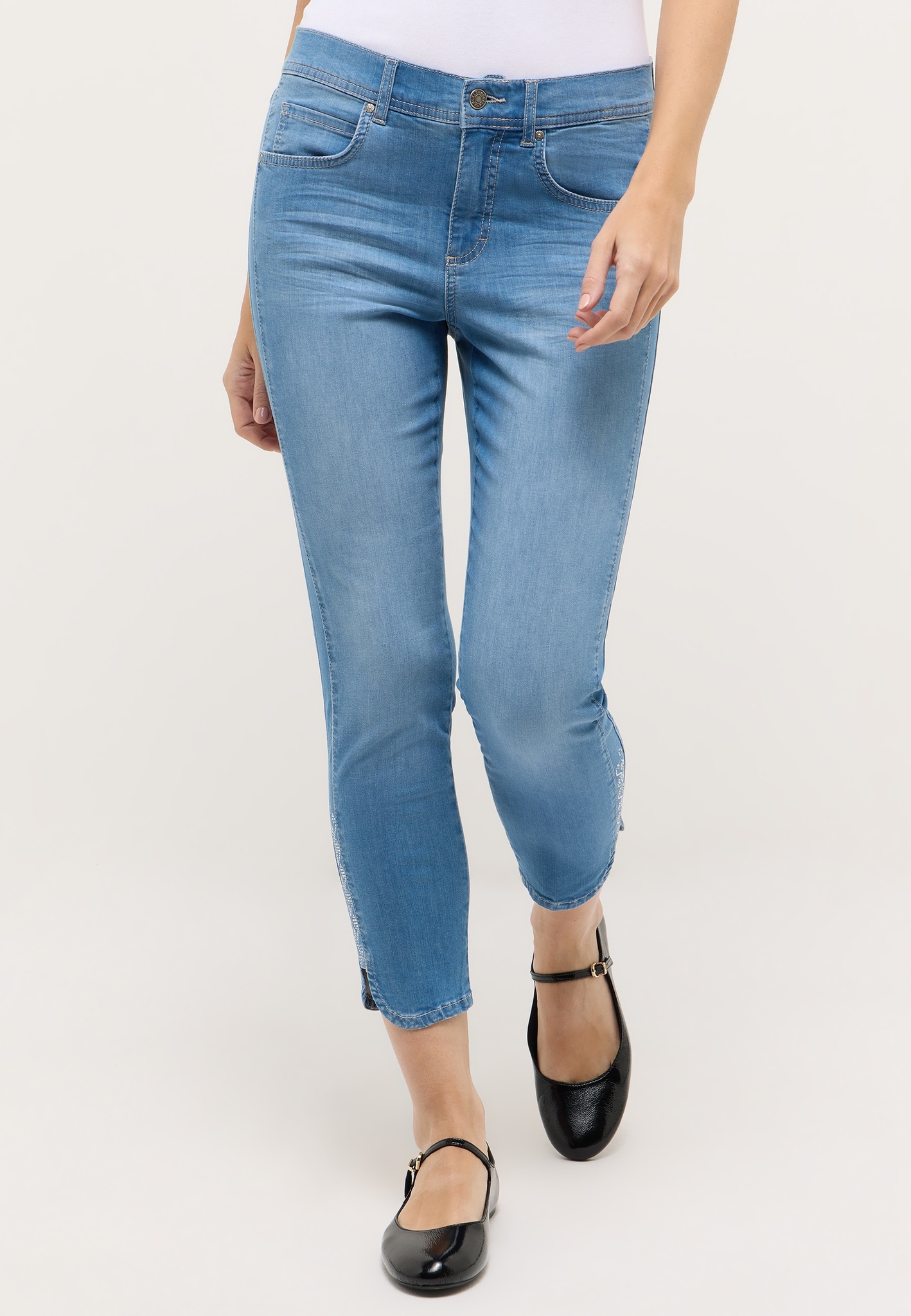 ANGELS 332682207 Damen Jeans Ornella Sp 7/8 Slim Fit - Hellblau