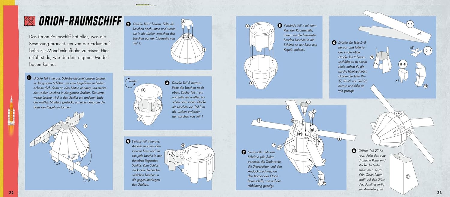 Das XXL-Entdecker-Set Mission Mond: 5 Modelle zum Selberbauen, Sachbuch, Experimente und Rakete Buch, Comics, Veröffentlichung