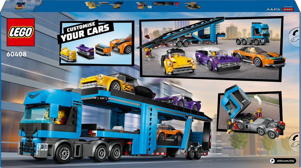 LEGO® City Autotransporter mit Sportwagen 60408 Anhänger-LKW, Lastwagen, Auto, Rad, Abschleppwagen