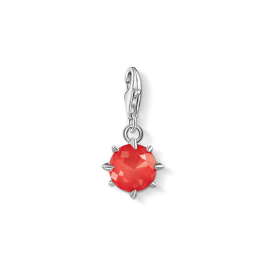Thomas, Sabo, Anhänger, Charm-Club, Geburtsstein, Juli, 925, Sterling, Silber, Behandelte, Bambuskoralle, Zirkonia, Rot, 1787-809-10, Zubehor, Ohrring, Schmuck