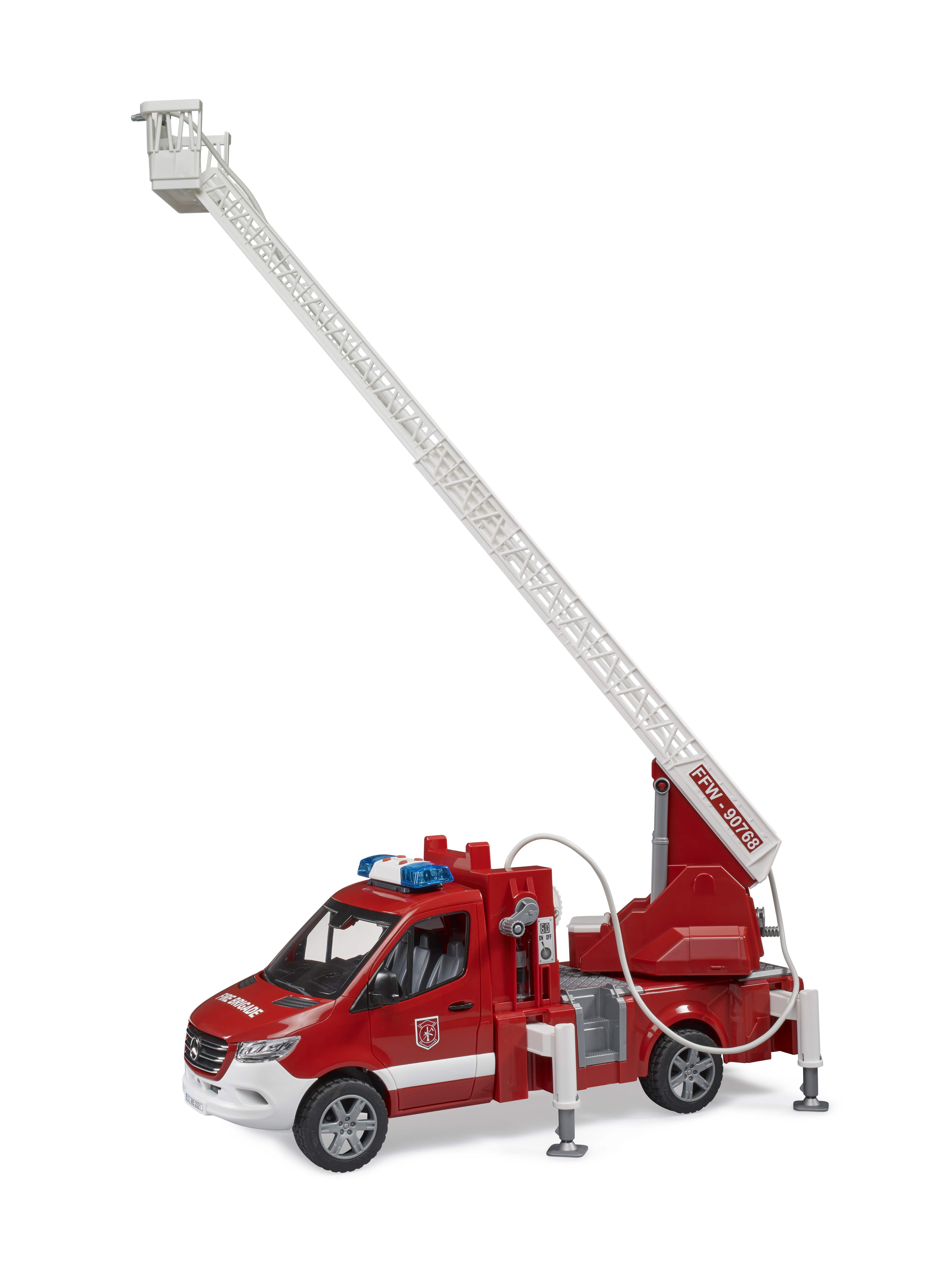 BRUDER 02673 - MB Sprinter Feuerwehr mit Drehleiter, Pumpe und Light & Sound Modul - Bild 4 BRUDER 02673 - MB Sprinter Feuerwehr mit Drehleiter, Pumpe und Light & Sound Modul - Bild 4
