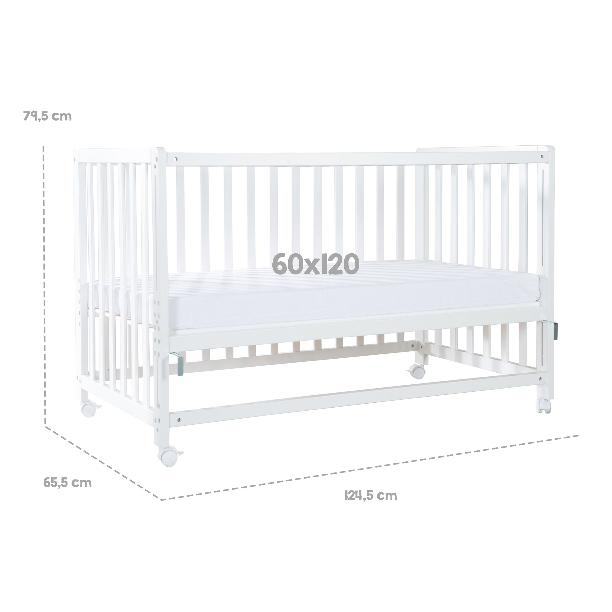 Roba 162003NLV145M Room Bed, 60x120 cm Jumbo twins grau natur lackiert - Produktbild 10
