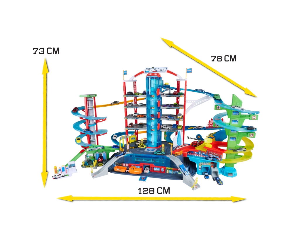 Majorette Super City Garage + 6 Vehicles