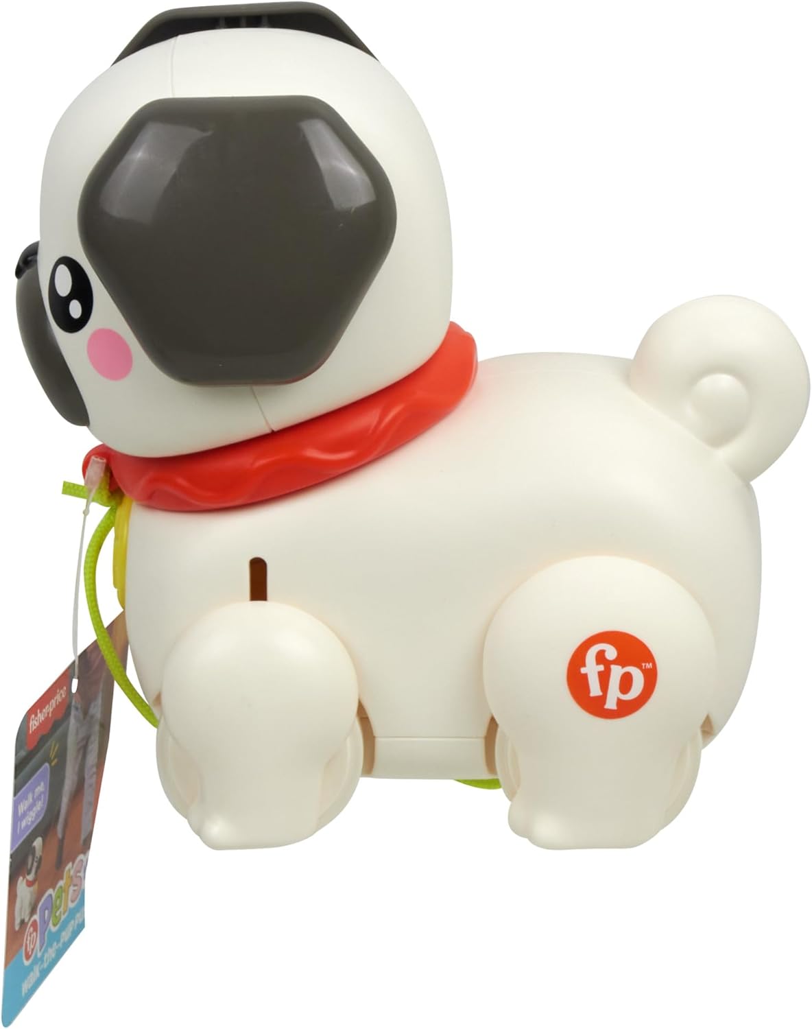 Fisher-Price Spiel & Zieh Mops Nachziehspielzeug für Kleinkinder HTW94 Roboter