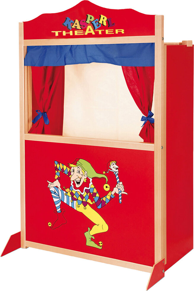 Kasperletheater Holz ca. 78 x 41 x 120 cm Moebel, Person, Bett, Moebel, Person, Bett, Moebel, Person, Bett