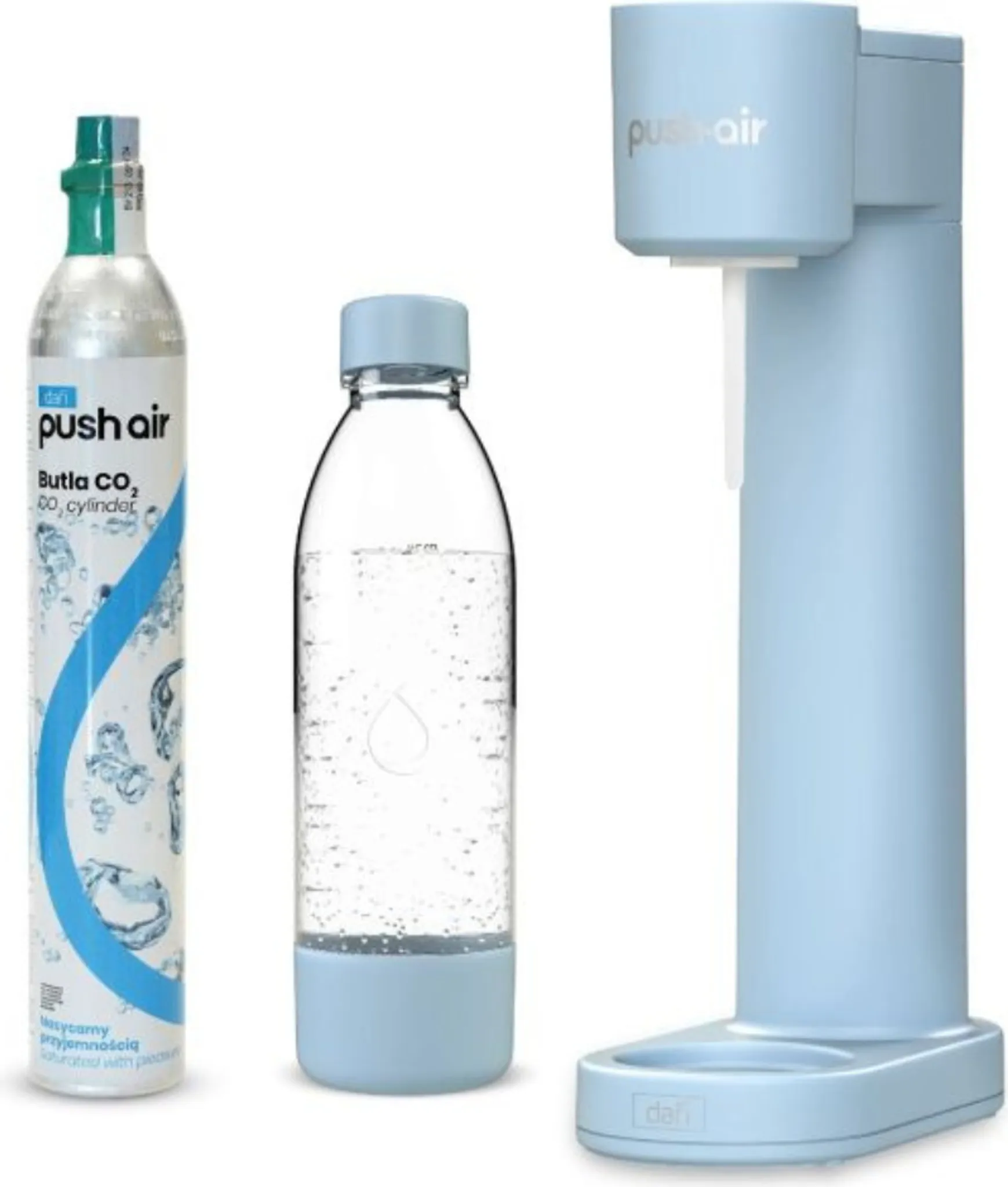PEARLCO 502022 Wassersprudler PushAir inkl. 1 Kartusche Azur
