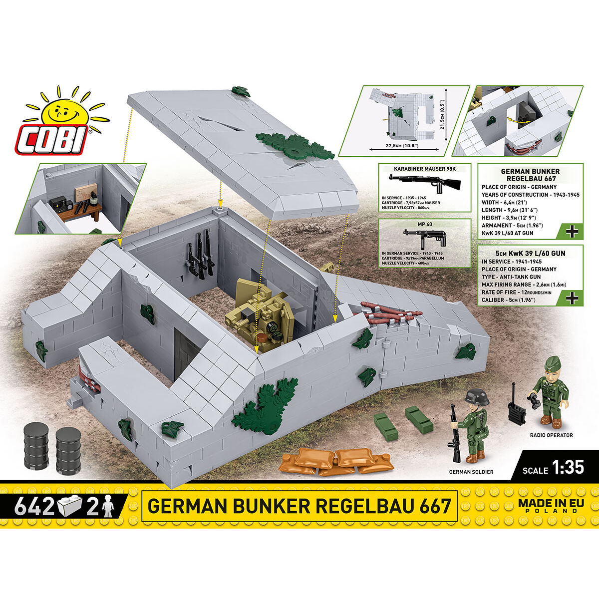 COBI 3136 - Deutscher BUNKER Regelbau 667 - Bild 4 COBI 3136 - Deutscher BUNKER Regelbau 667 - Bild 4