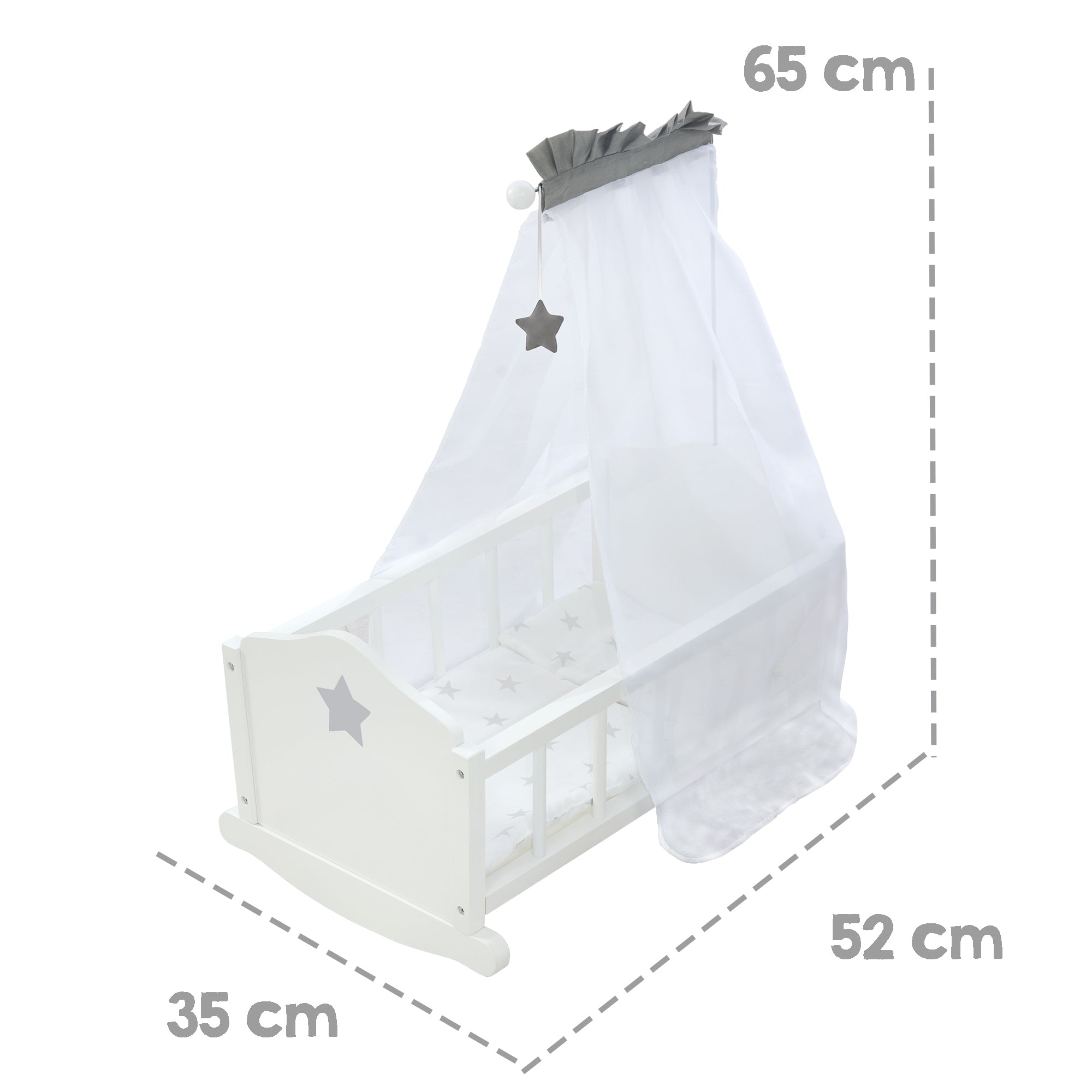 Roba 98535 Puppenwiege Stella weiß – Puppenmöbel & Häuser - Produktbild 3