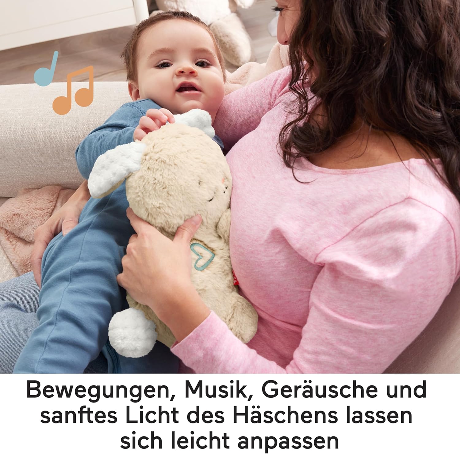 Fisher-Price Schlummer-Häschen Beruhigende Plüsch-Spieluhr HXG97 Leute, Gesicht, Kopf, Teddybär, Fotografie