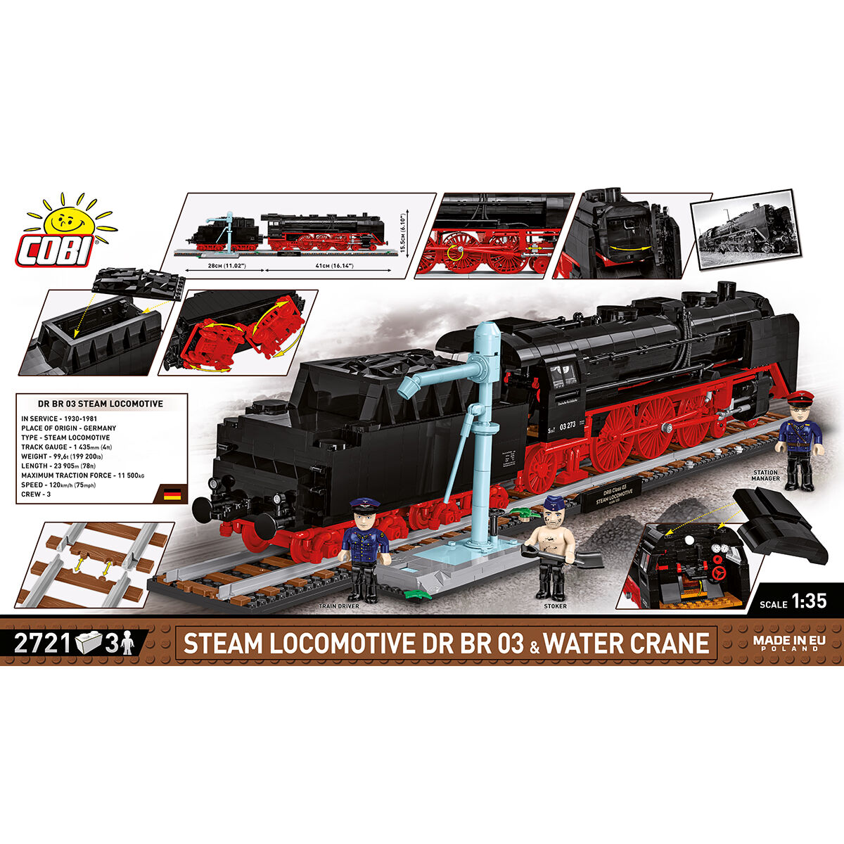COBI 6286 - DR BR 03 STEAM Locomotive & Watercrane - Bild 4 COBI 6286 - DR BR 03 STEAM Locomotive & Watercrane - Bild 4