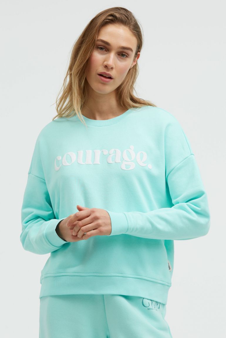 SENSES 2602396911 Pullover SU: RI mit Print, Damen, Türkis