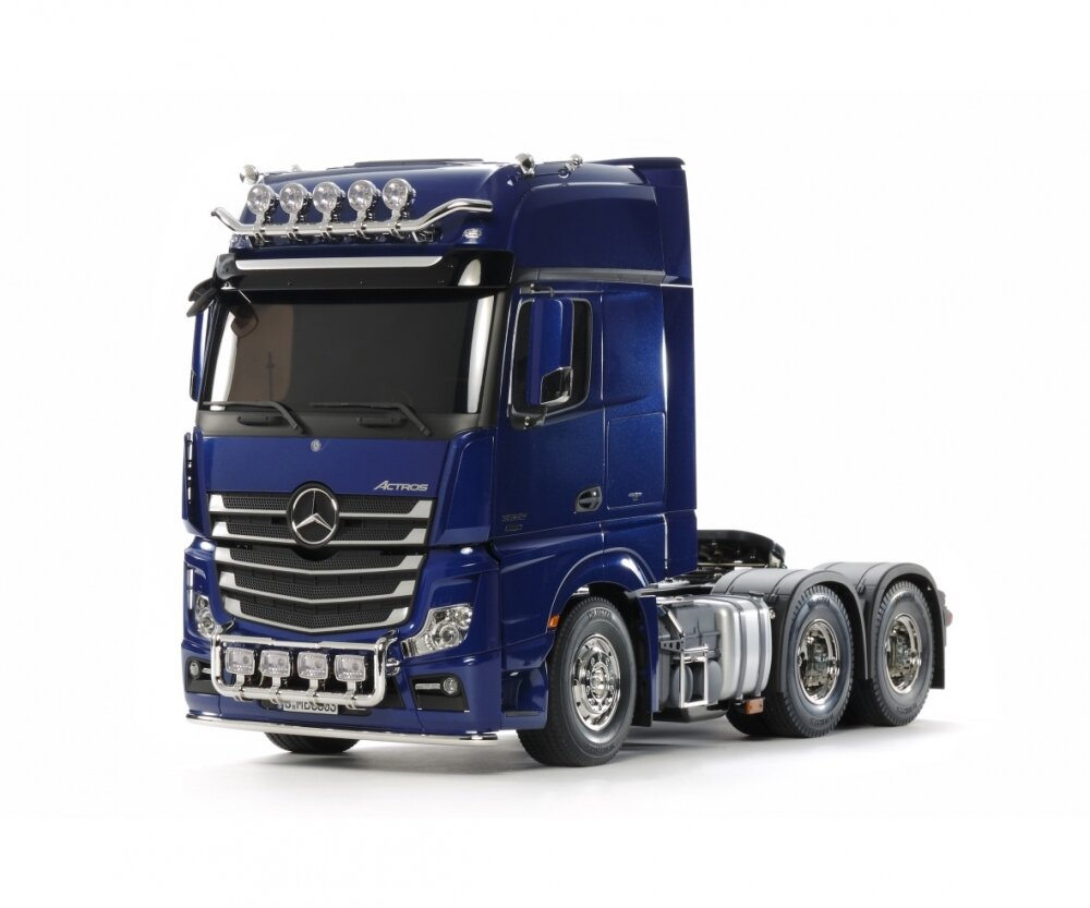 Tamiya 1:14 RC MB Actros 3363 Pearl Blue vorl. 300056354 Tamiya, 1:14, RC, MB, Actros, 3363, Pearl, Blue, vorl., 300056354, Anhänger-LKW, Transport, Lastwagen, Fahrzeug, Rad