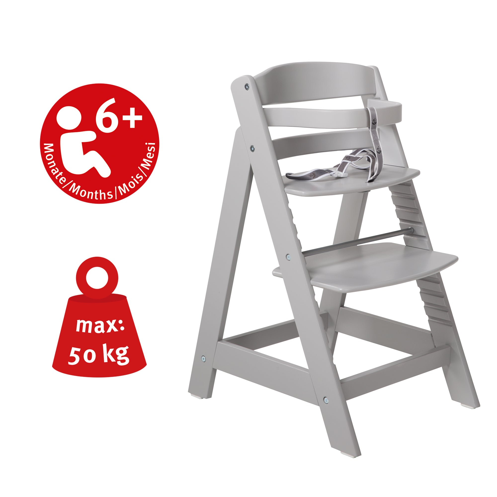 Roba 275062TPV145 Treppenhochstuhl mit Sitzverkleinerer grau taupe - Bild 7 Roba 275062TPV145 Treppenhochstuhl mit Sitzverkleinerer grau taupe - Produktbild 7