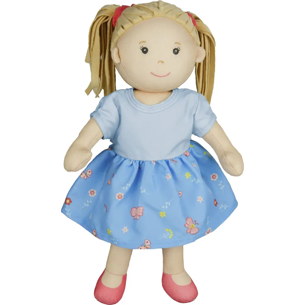 Stoffpuppe ''Nela'' mit Kleidchen zum An- und Ausziehen, 32 cm