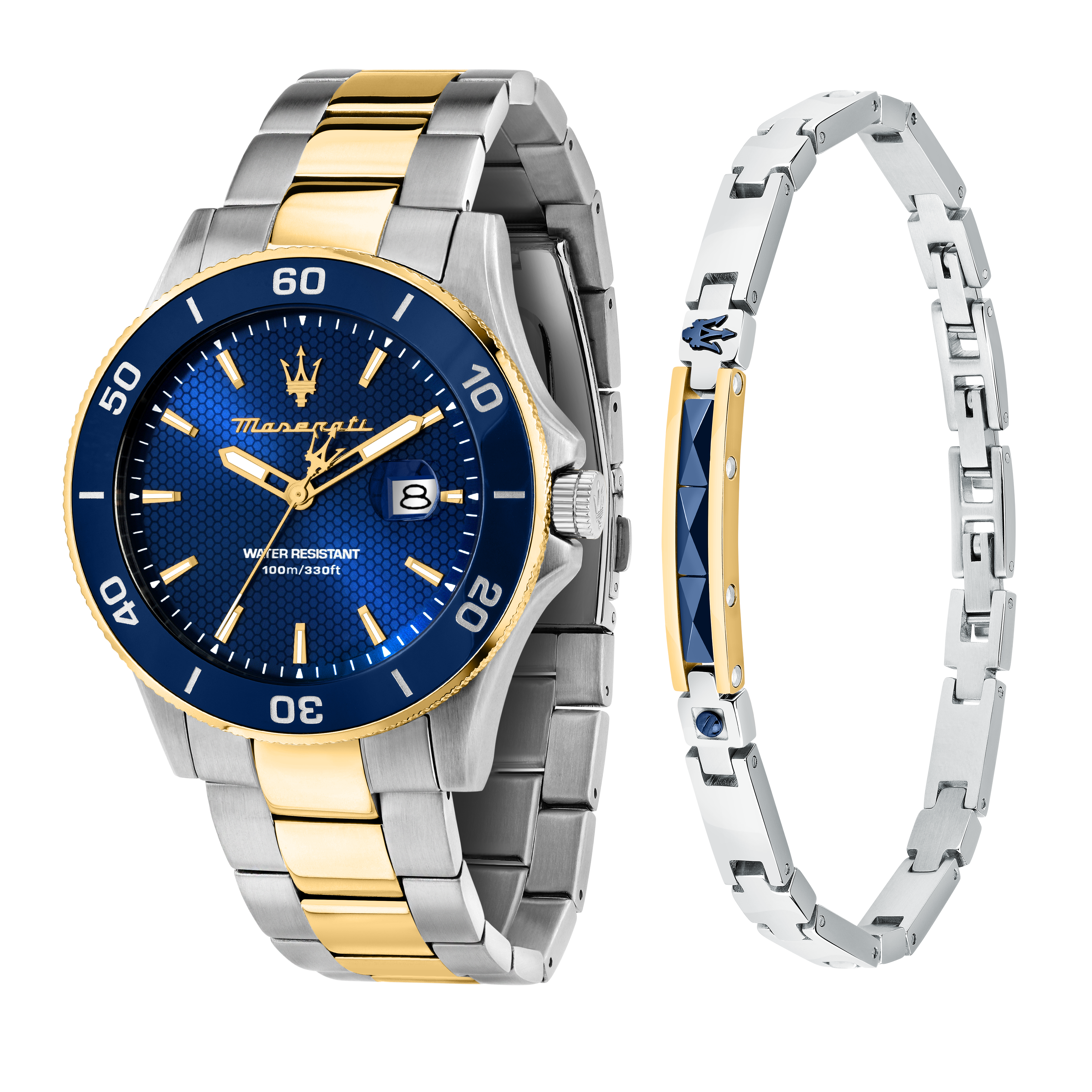 Maserati Competizione Herrenuhr Quarz 43mm Gold Silber