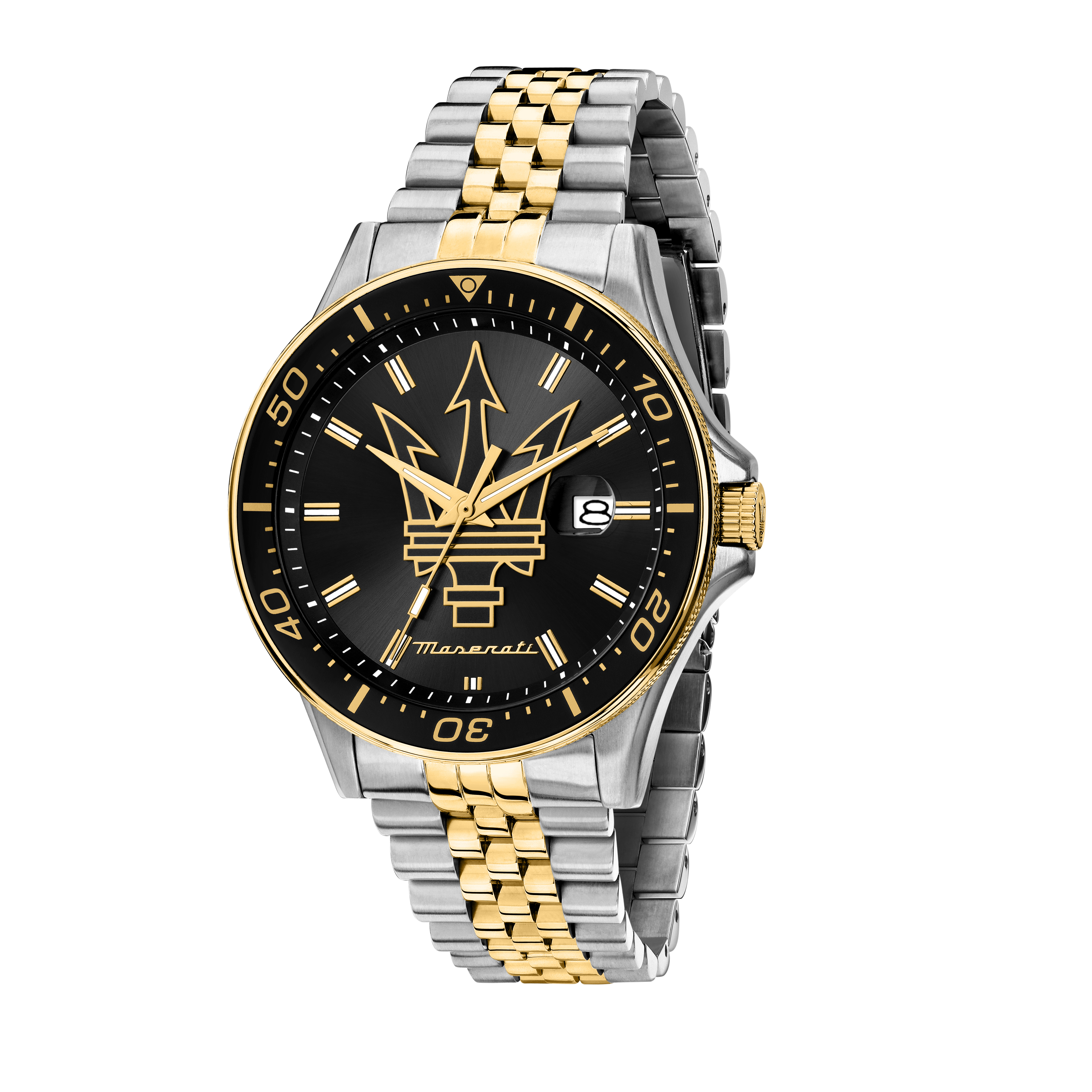 Maserati Sfida Herrenuhr Quarz 44mm Gold Silber Maserati Sfida Herrenuhr Quarz 44mm Gold Silber
