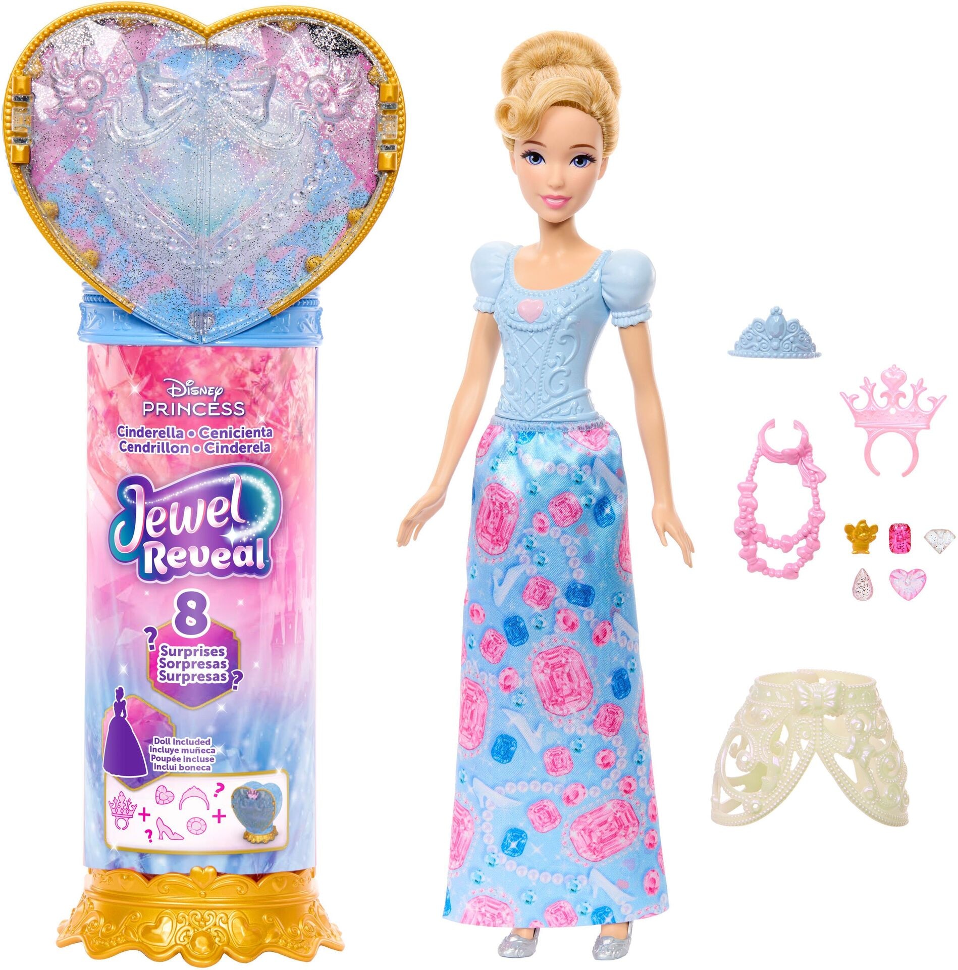 Disney Prinzessin Juwel Reveal Cinderella Puppe - Mattel - MATTEL JHL50 Puppe - Mattel - Disney Prinzessin Juwel Reveal Cinderella Puppe - Modell MATTEL JHL50