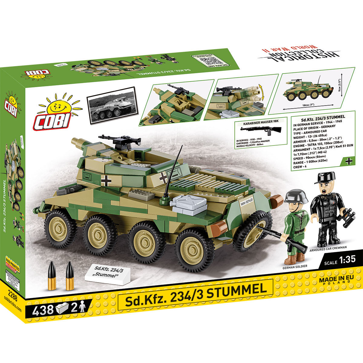 COBI 2288 - SDKFZ 234/3 Stummel SCALE 1:35 - Bild 2 COBI 2288 - SDKFZ 234/3 Stummel SCALE 1:35 - Bild 2