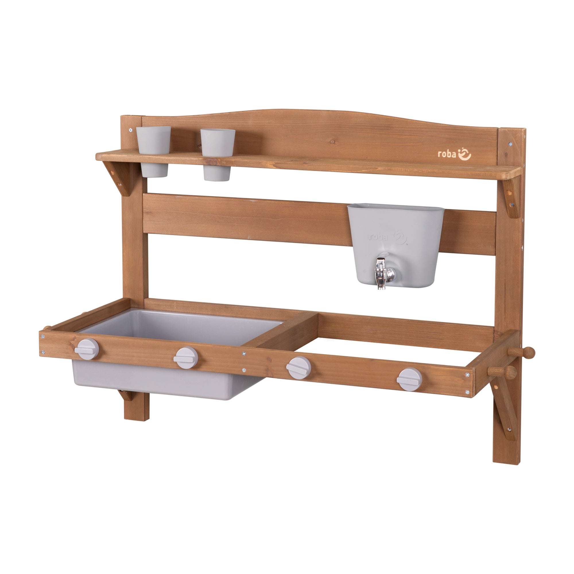 Roba 457002TE Spiel- Matschküche zum Hängen teakholz farben – Outdoor FSC - Bild 2 Roba 457002TE Spiel- Matschküche zum Hängen teakholz farben – Outdoor FSC - Produktbild 2