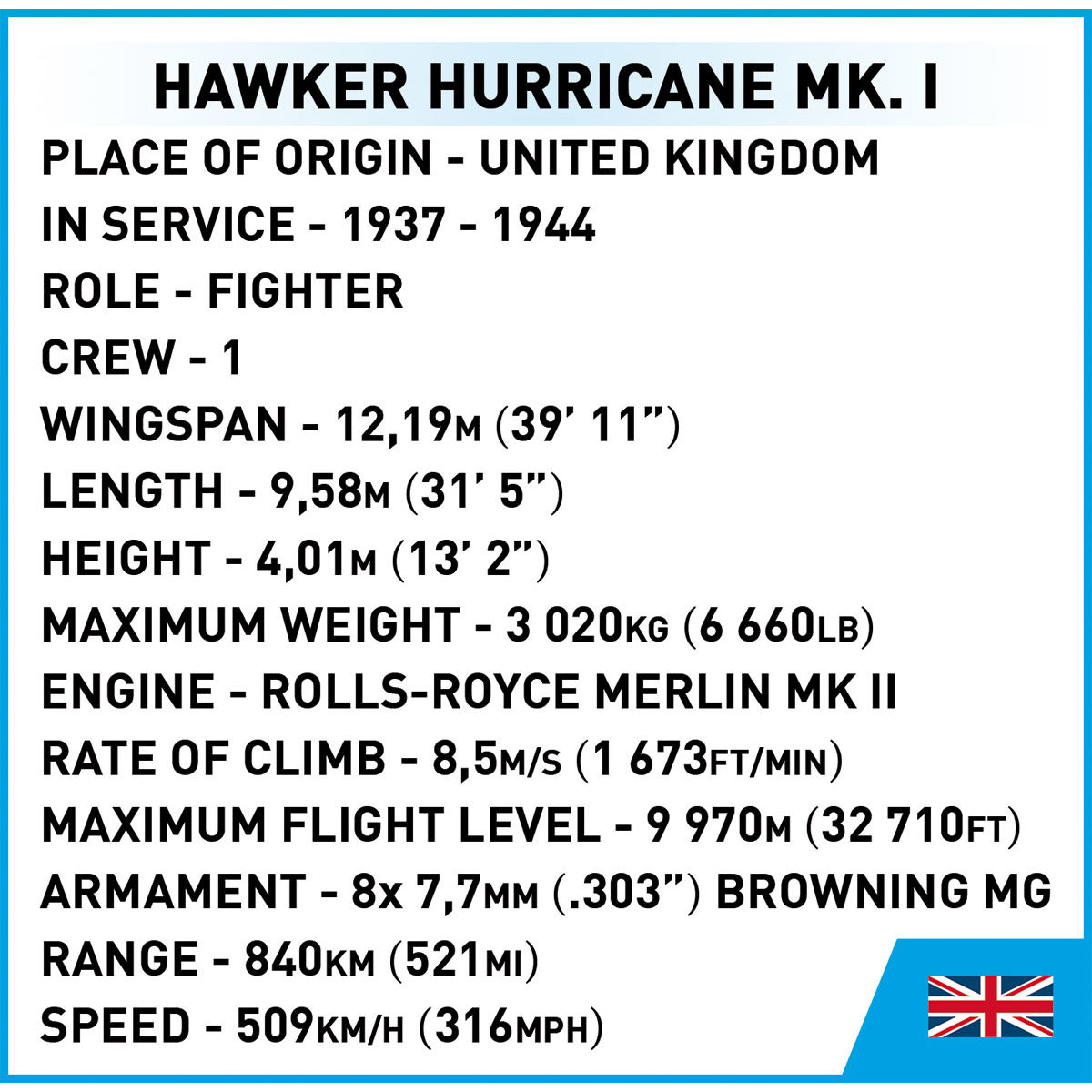 COBI 5866 - HAWKER Hurricane MK.1 - Bild 10 COBI 5866 - HAWKER Hurricane MK.1 - Bild 10