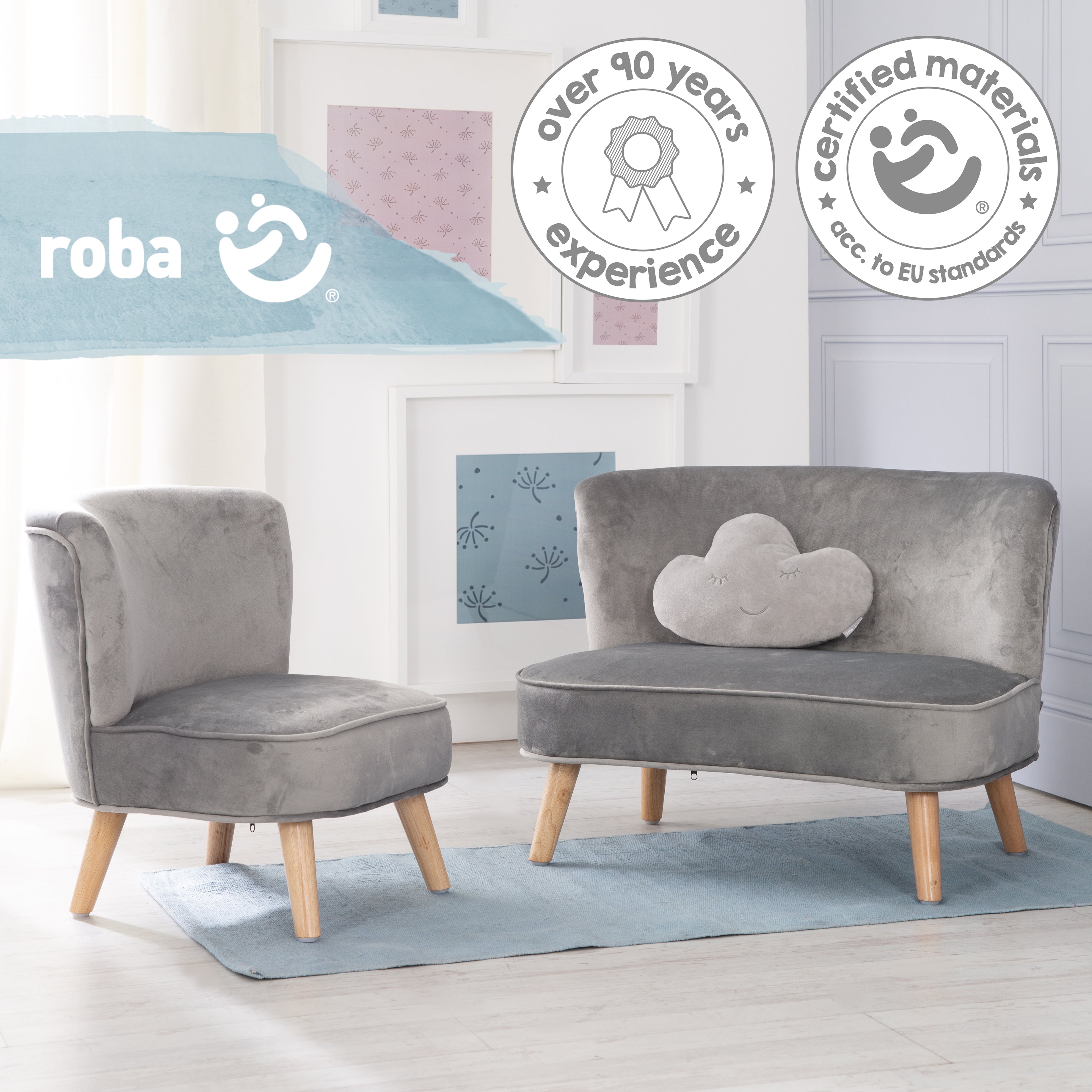 Roba 230S07M3 Lil Sofa Set groß roba Style grau – Spielmöbel - Bild 8 Roba 230S07M3 Lil Sofa Set groß roba Style grau – Spielmöbel - Produktbild 8