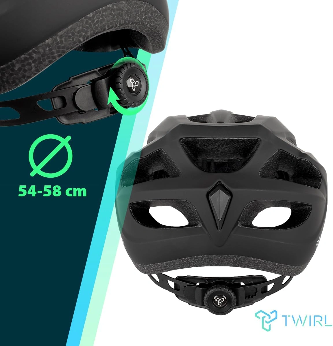 TWIRL 730473 – Fahrradhelm Gravel One 58–62 cm Schwarz