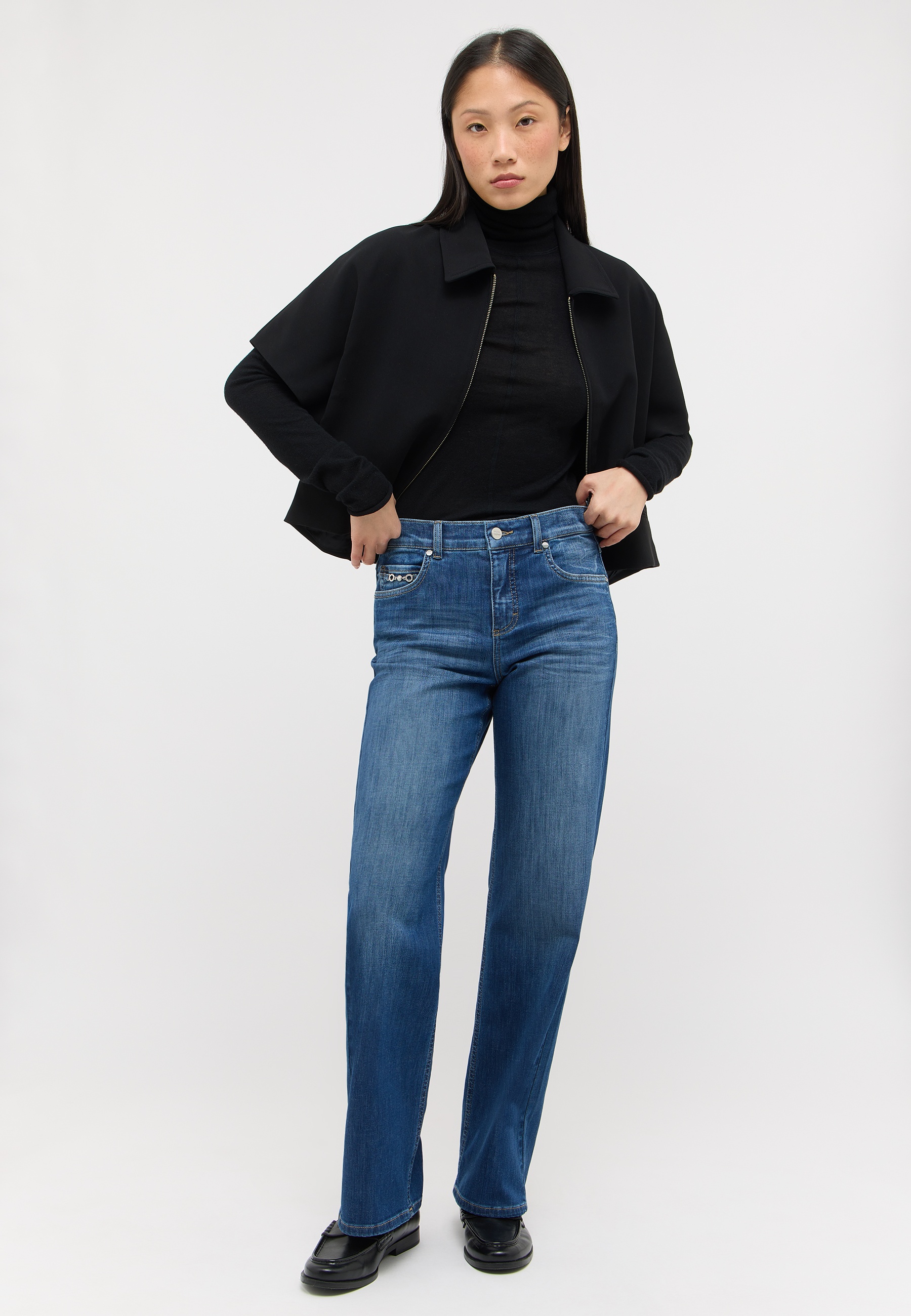 ANGELS 350292330 Damen Jeans Lara Glory Wide Leg - Blau - 4