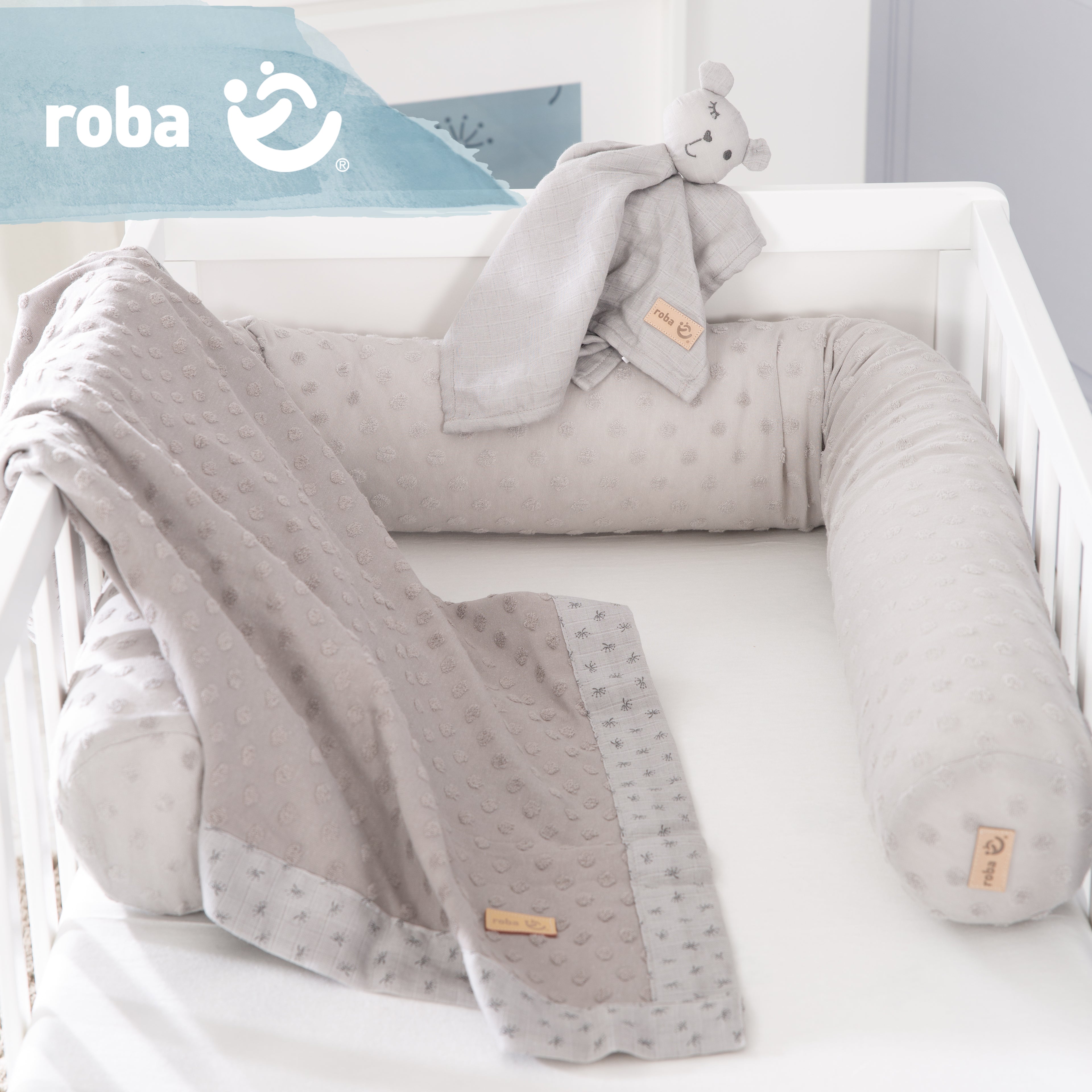 Roba 227S03T3 Geschenkset Baby Kuscheln & Spielen grau hellgrau – Heim Textilien - Produktbild 2