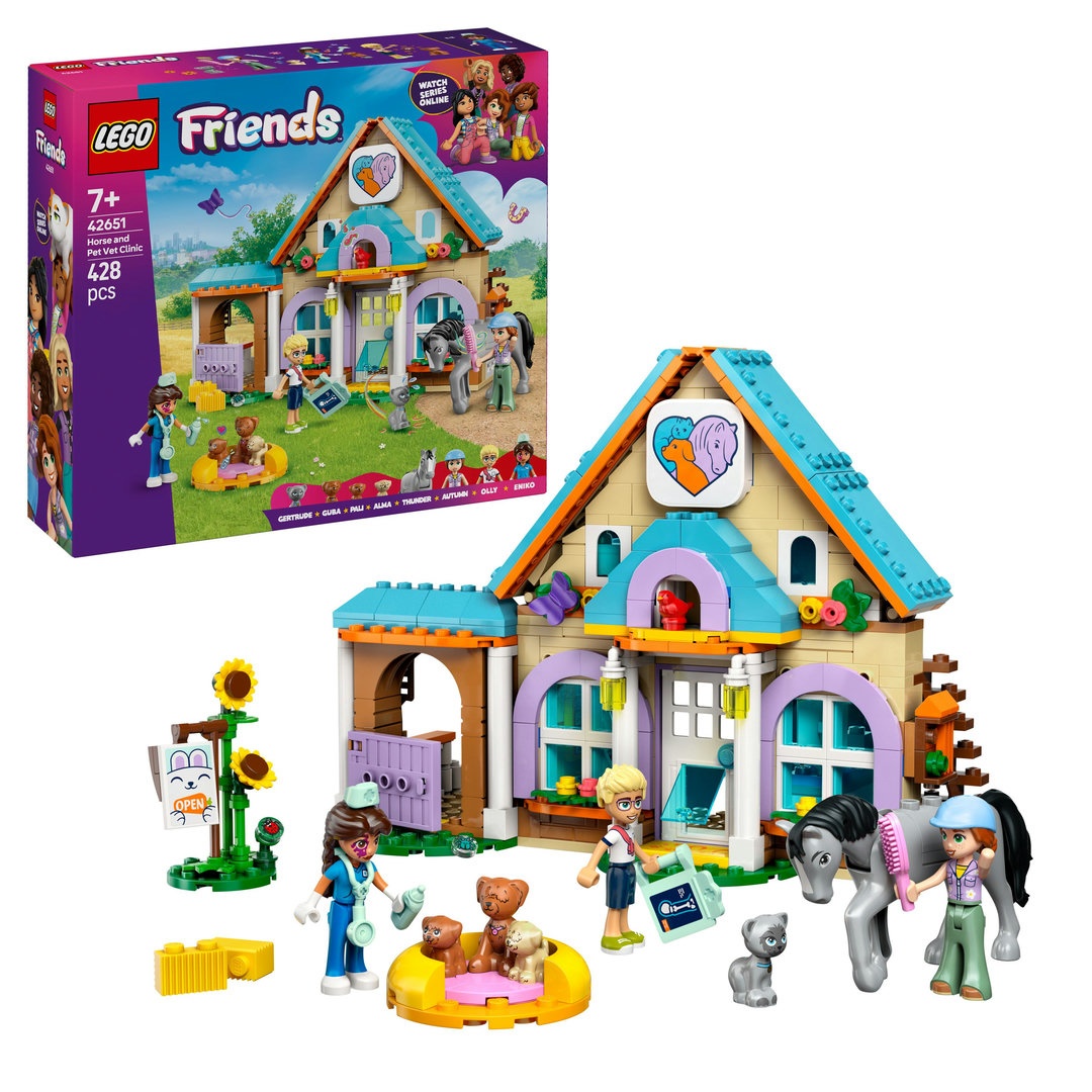 LEGO, Friends, 42651, Tierarztpraxis, für, Pferde, und LEGO Friends 42651 Tierarztpraxis für Pferde und