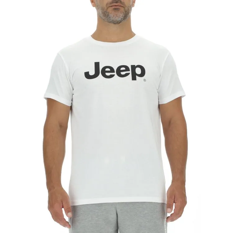 JEEP Herren T-Shirt O103218WH - Weiß mit großem Jeep-Logo JEEP Herren T-Shirt O103218WH - Weiß mit großem Jeep-Logo