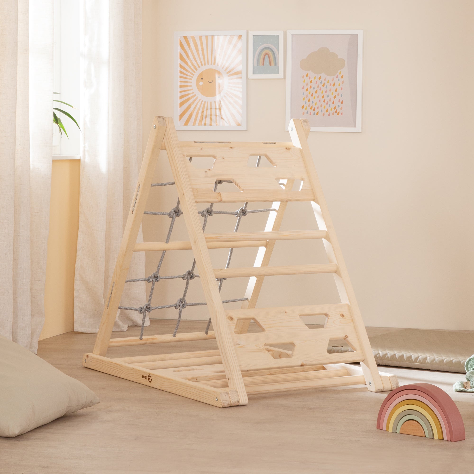 Roba 440130NU Kletterdreieck natur unbehandelt – Motorik & Lernen - Bild 9 Roba 440130NU Kletterdreieck natur unbehandelt – Motorik & Lernen - Produktbild 9