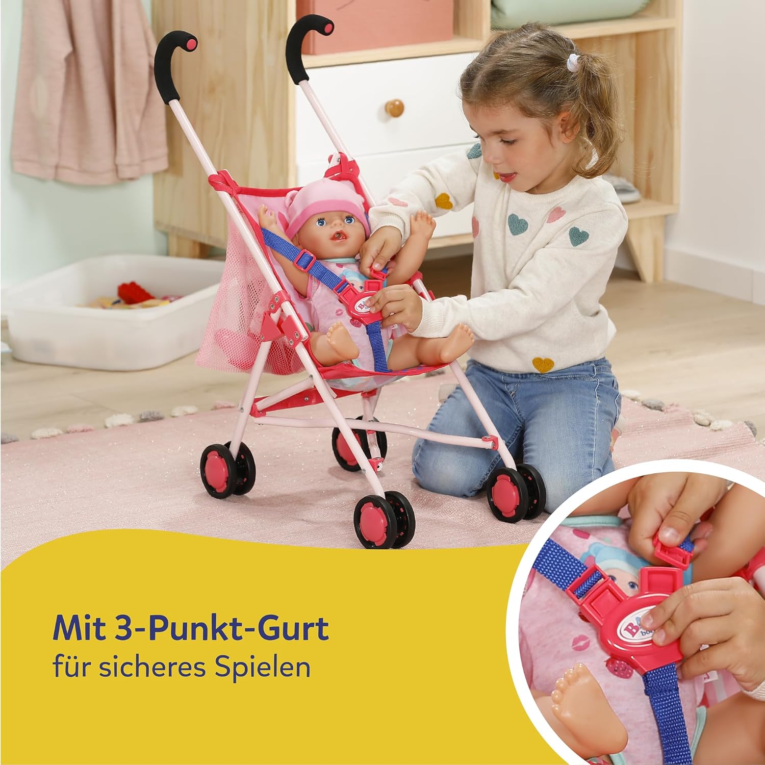 BABY born® Kinderwagen mit Tasche Pink