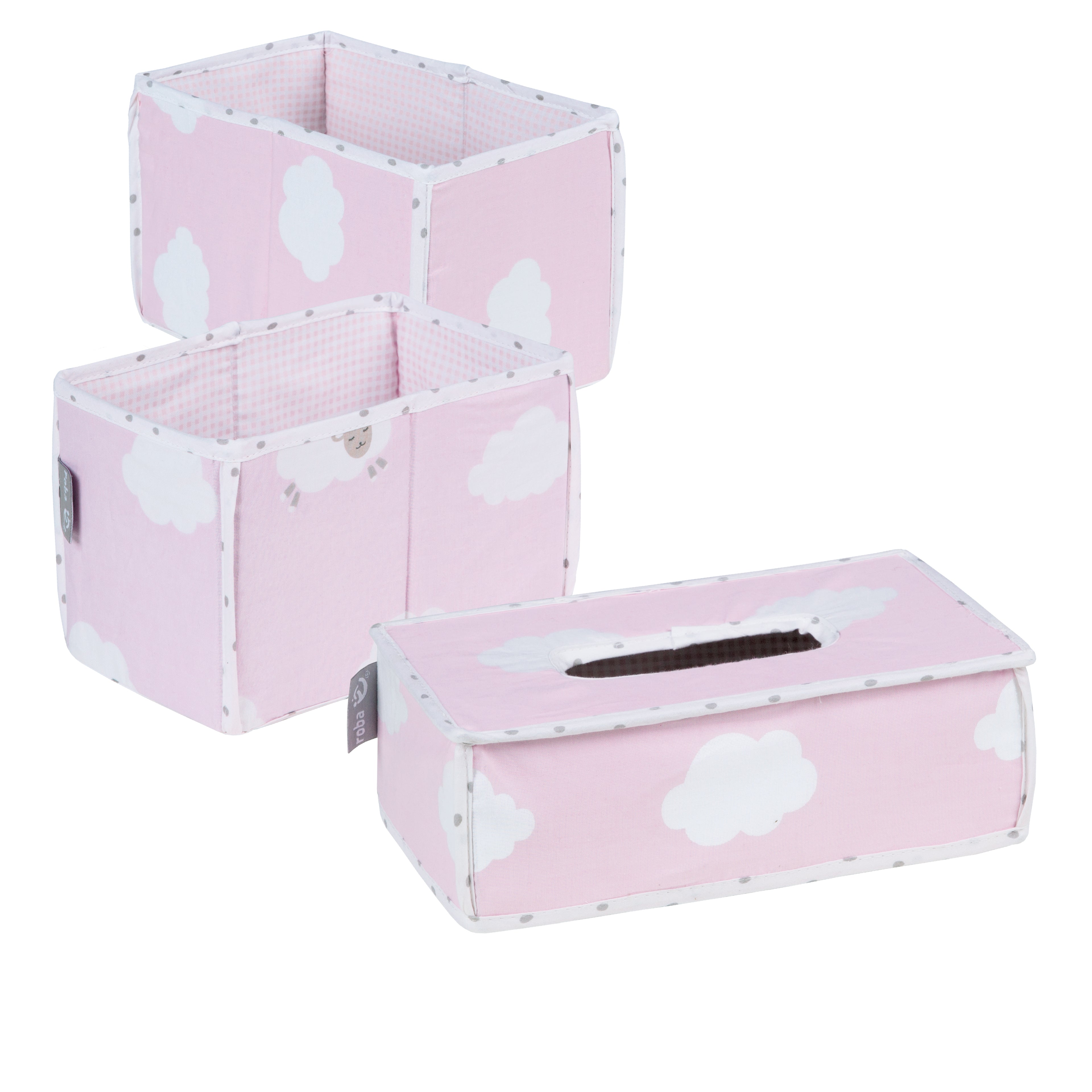 Roba 306107V202 1x Feuchttuchorganizer, 2x Windelbox rosa – Heim Textilien - Bild 2 Roba 306107V202 1x Feuchttuchorganizer, 2x Windelbox rosa – Heim Textilien - Produktbild 2