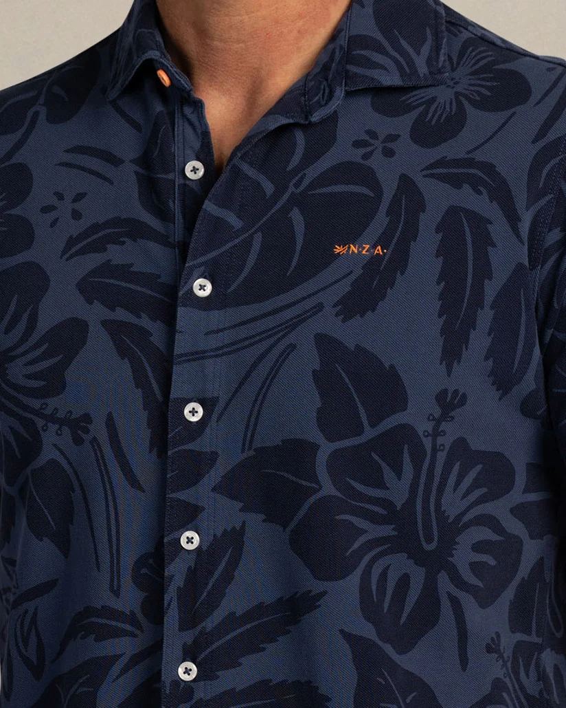 NZA 26CN589SNS/XL Hemd - Kurzarm / Blau / Blumen - XL NZA 26CN589SNS/XL Hemd - Kurzarm / Blau / Blumen - XL