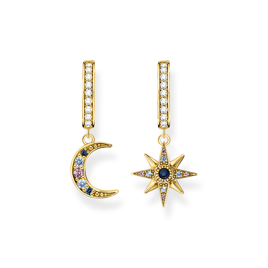 Thomas Sabo Ohrringe Sterling Silver 925 Vergoldet Gelbgold Glas-Keramik Stein Synthetischer Spinell Zirkonia Mehrfarbig Cr682-959-7