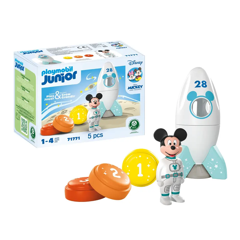 PLAYMOBIL 71771 JUNIOR & Disney: Micky Maus' Raketen- & Weltraum-Abenteuer
