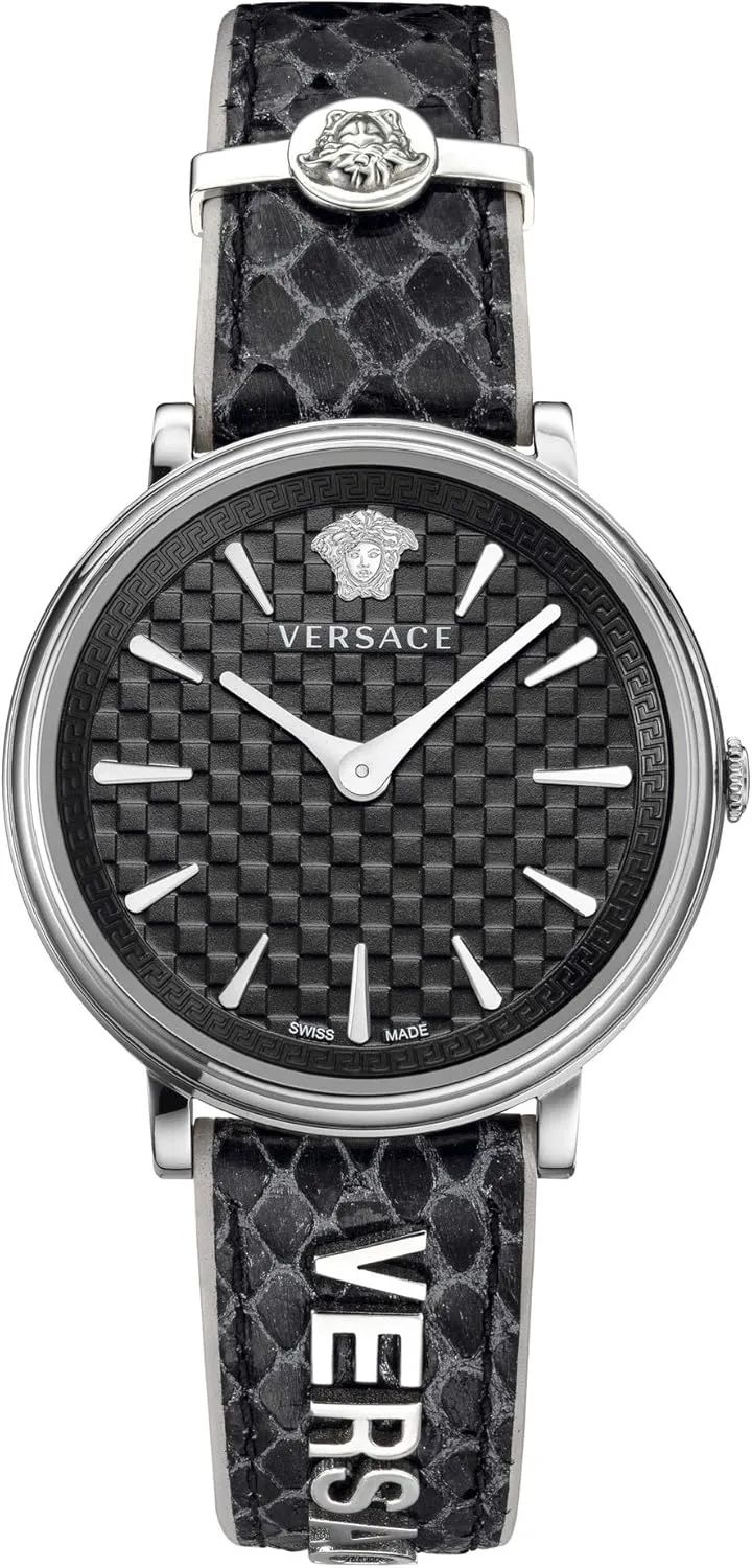 Versace V-Circle VE8100919 Damen Armbanduhr Schweizer Quarz & Edelstahl/Leder Versace V-Circle VE8100919 Damen Armbanduhr Schweizer Quarz & Edelstahl/Leder