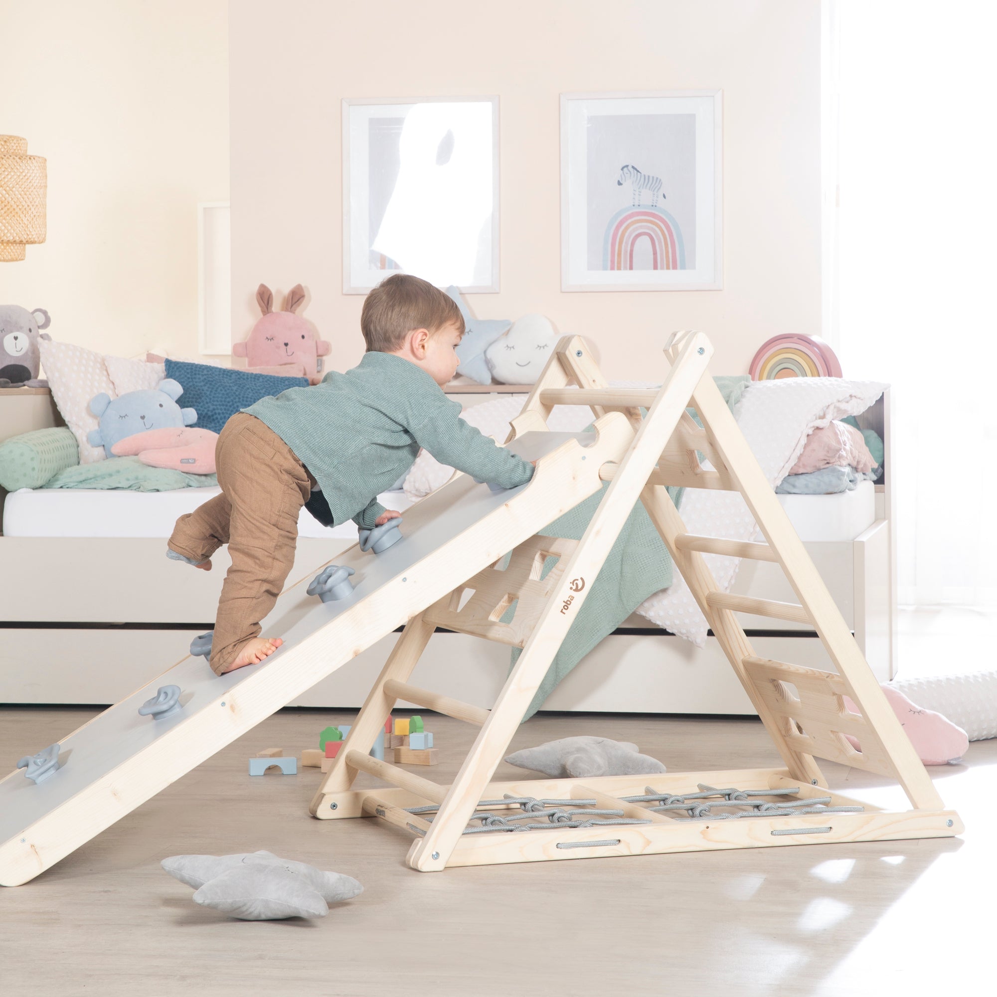 Roba 440130NU Kletterdreieck natur unbehandelt – Motorik & Lernen - Produktbild 12