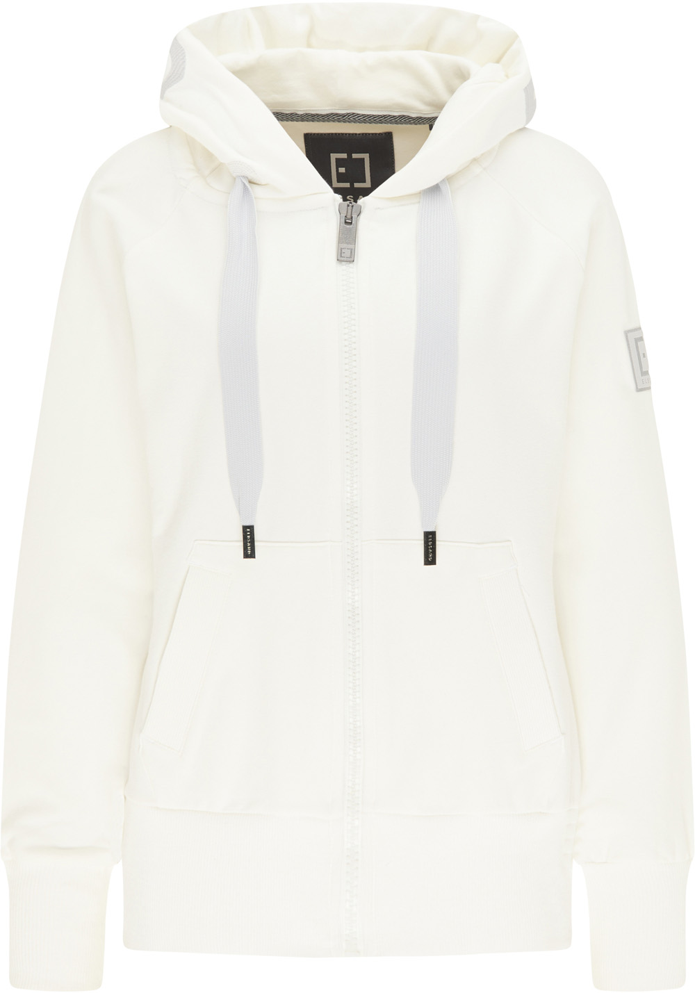 Elbsand Kelda Sweatjacke cloud white Bild 6 Elbsand Kelda Sweatjacke in cloud white, weisse Damen Kapuzenjacke. Bild 6.