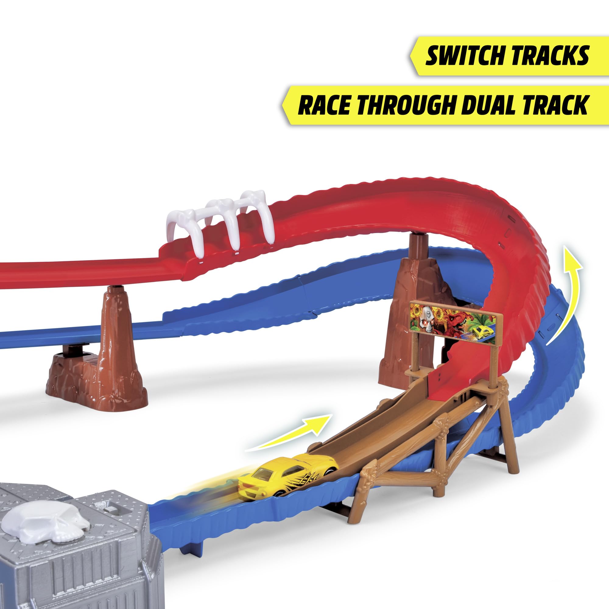 Dickie Skull Vulcano Track Set - Abenteuer-Rennbahn mit Licht. Sound & Dino-Zubehör 203336000