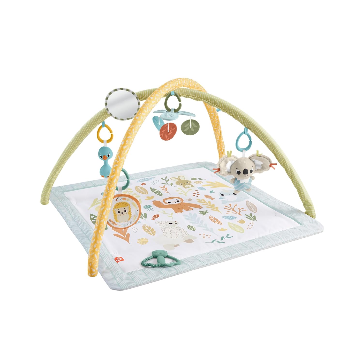 Fisher-Price Simply Senses Sensorische Erlebnisdecke mit 6 Spielzeugen HRB15 Spielzeug