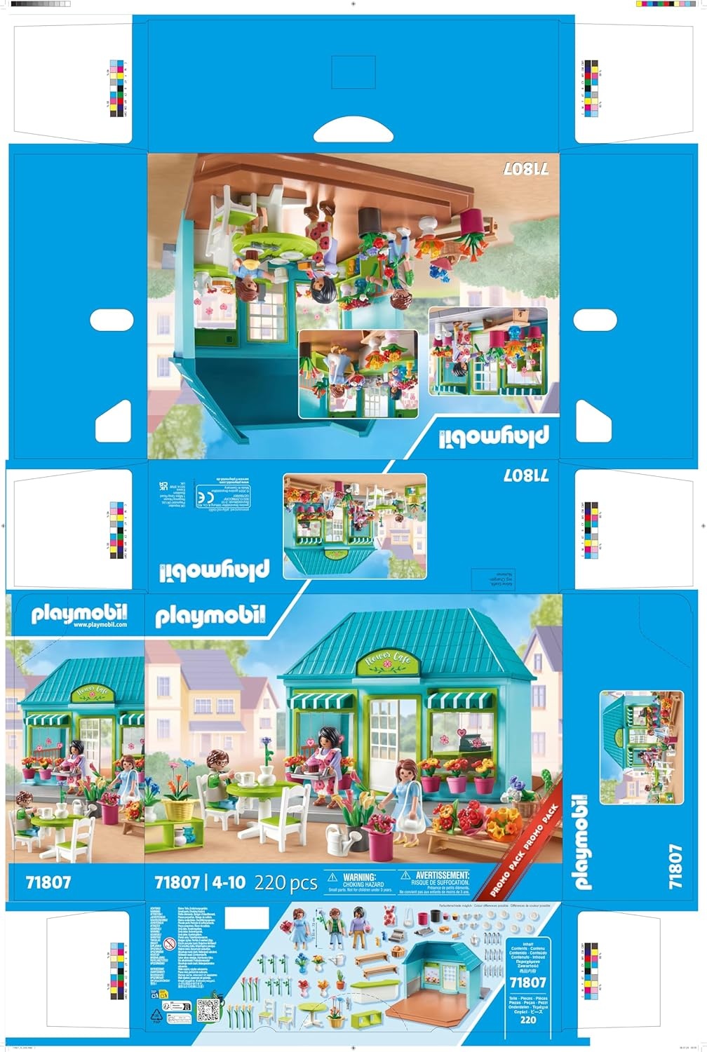 PLAYMOBIL 71807 - My Life: Blumenladen mit Pflanzen, Sträußen & Snacks Spielbereich, Drinnen, Person