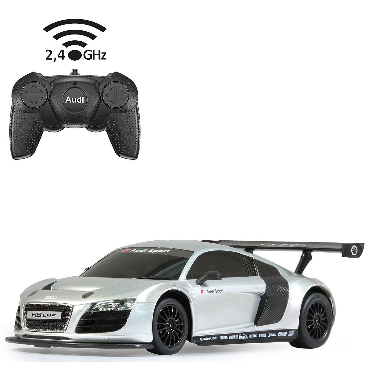 JAMARA Audi R8 LMS 1:24 silber 2,4Ghz ab 6 Jahren JAMARA Audi R8 LMS 1:24 silber 2,4Ghz ab 6 Jahren
