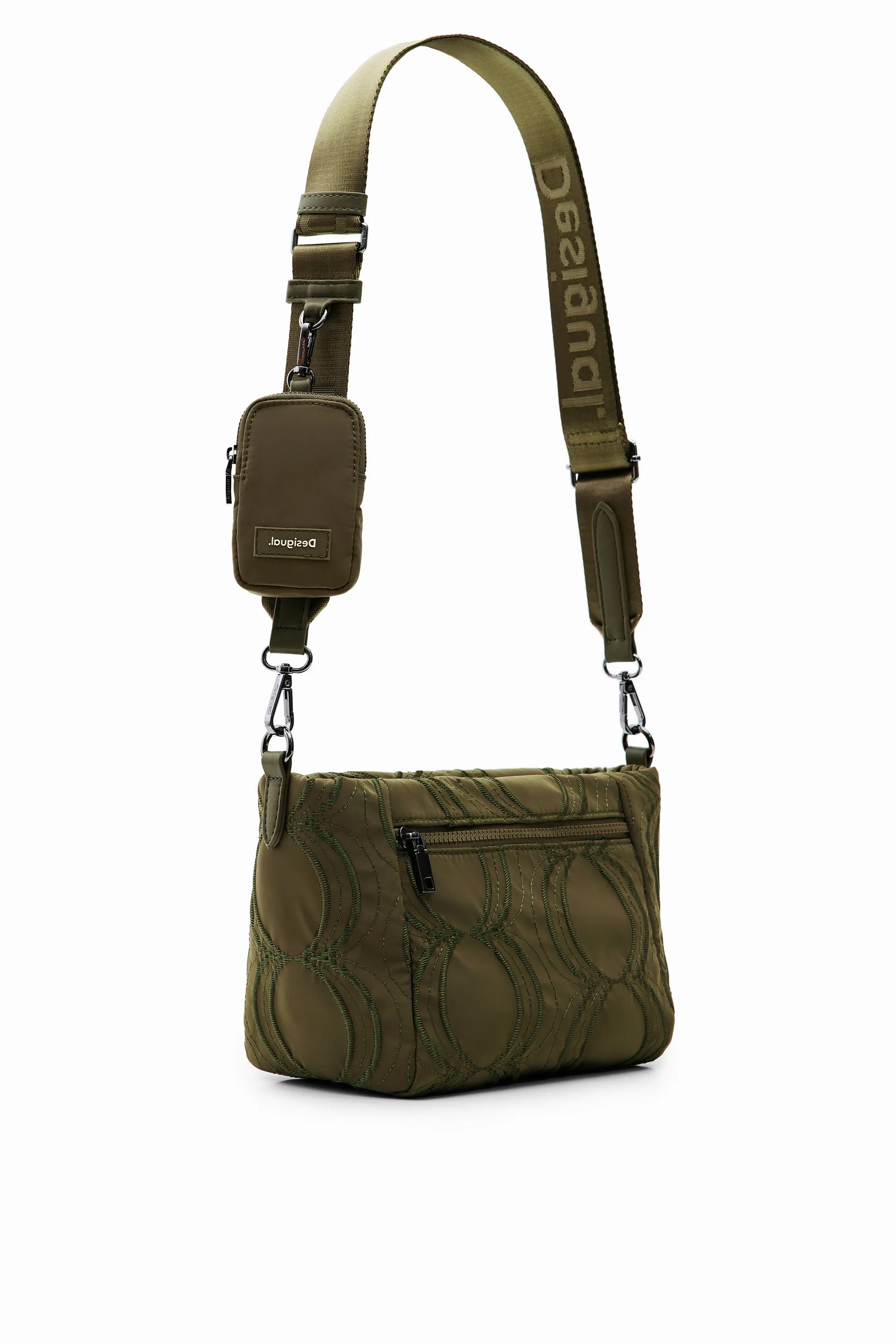 Desigual Damen Umhängetasche - Olivgrün mit Kreismuster 22WAXA75/4092 Desigual Damen Umhängetasche - Olivgrün mit Kreismuster 22WAXA75/4092