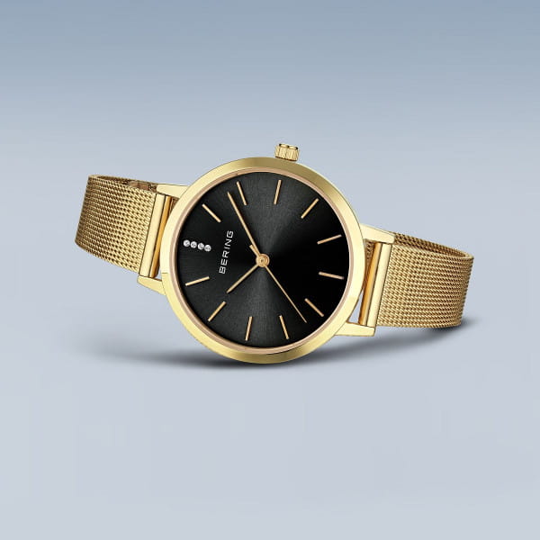 Bering 13434-332 Damenuhr, Milanaise, Gold/Schwarz Bering 13434-332 Damenuhr, Milanaise, Gold/Schwarz
